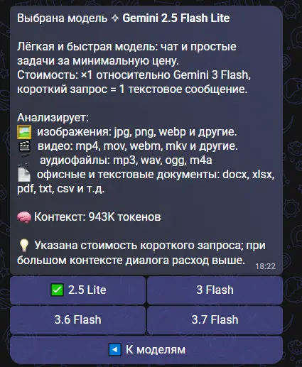 Варианты Gemini